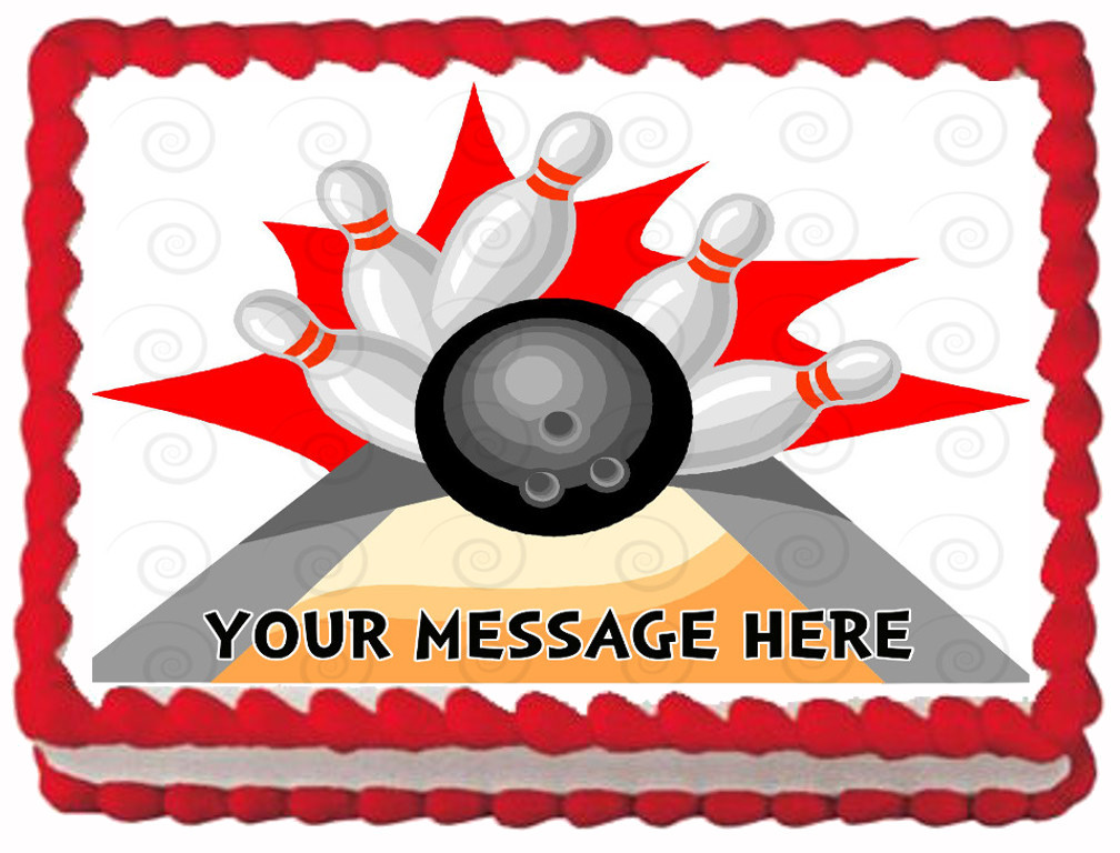 BOWLING STRIKE Image Edible Cake topper design