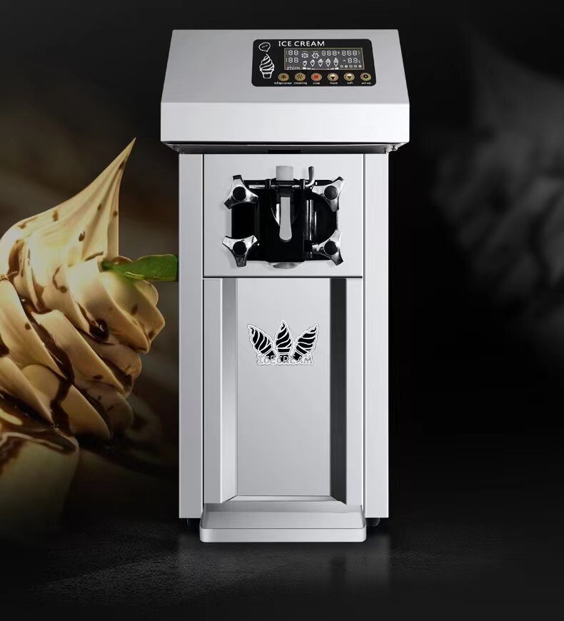 110VCommercial Soft Serve Ice Cream Machine Pre-Cooling 12L / H Single Flavor
