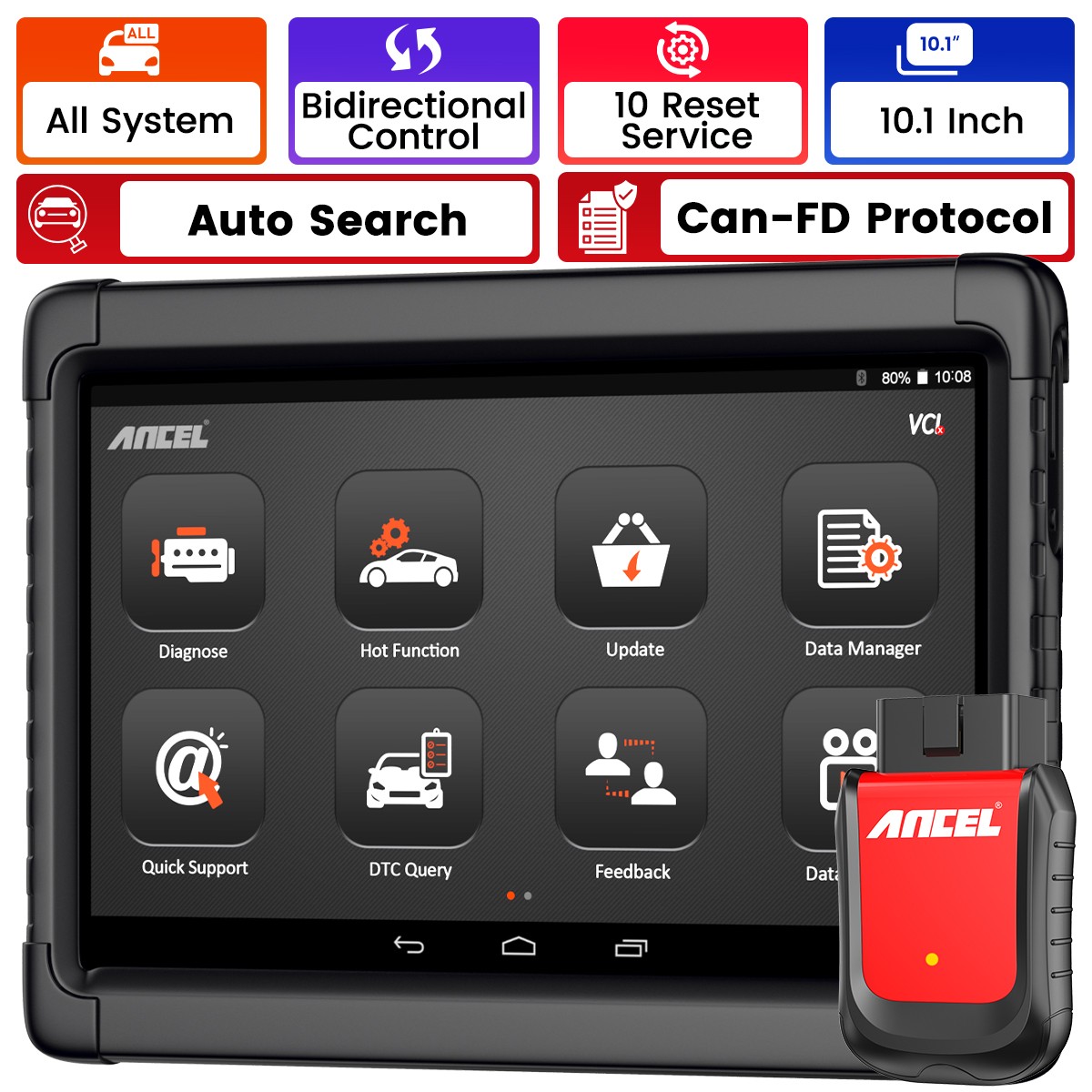 2026 Newest ANCEL X6 Full System Bluetooth Bidirectional Scan Tool ABS SRS Oil