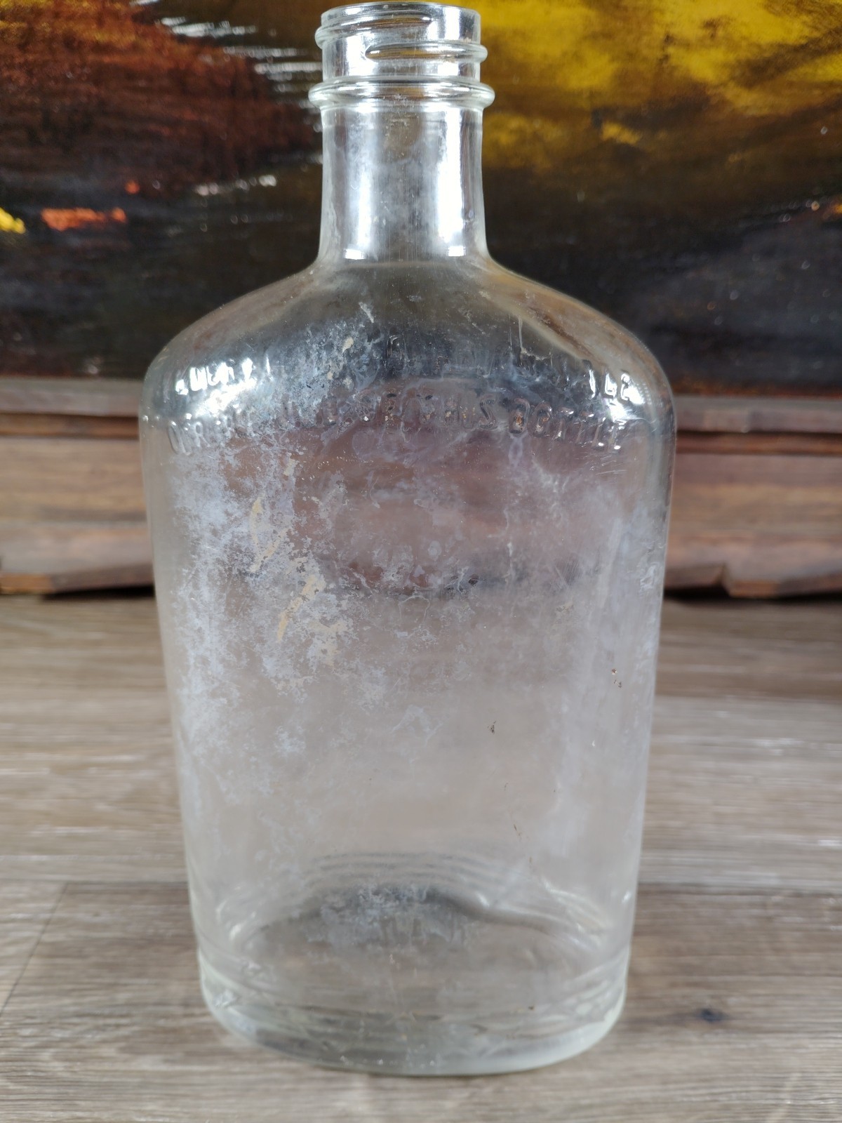 Prohibition Whiskey Bottle D-Z 40-7 One Pint Federal Law Forbids Sale/ Vintage