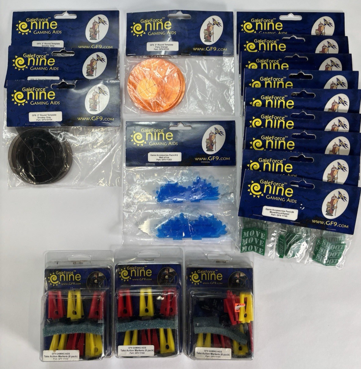 (17) Gale Force Nine GF9 RPG Gaming Aid Accessories Lot Tokens and Markers - NEW