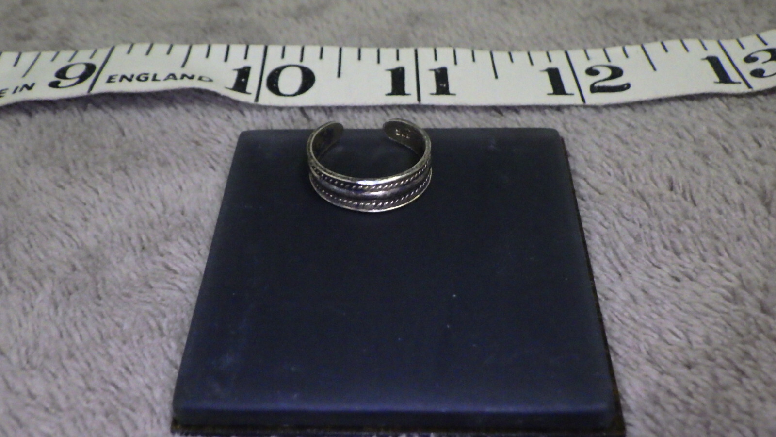 Gold Vermeil Sterling Silver 925 Toe Ring Faux Rope Lines Size 3.5 Adjustable