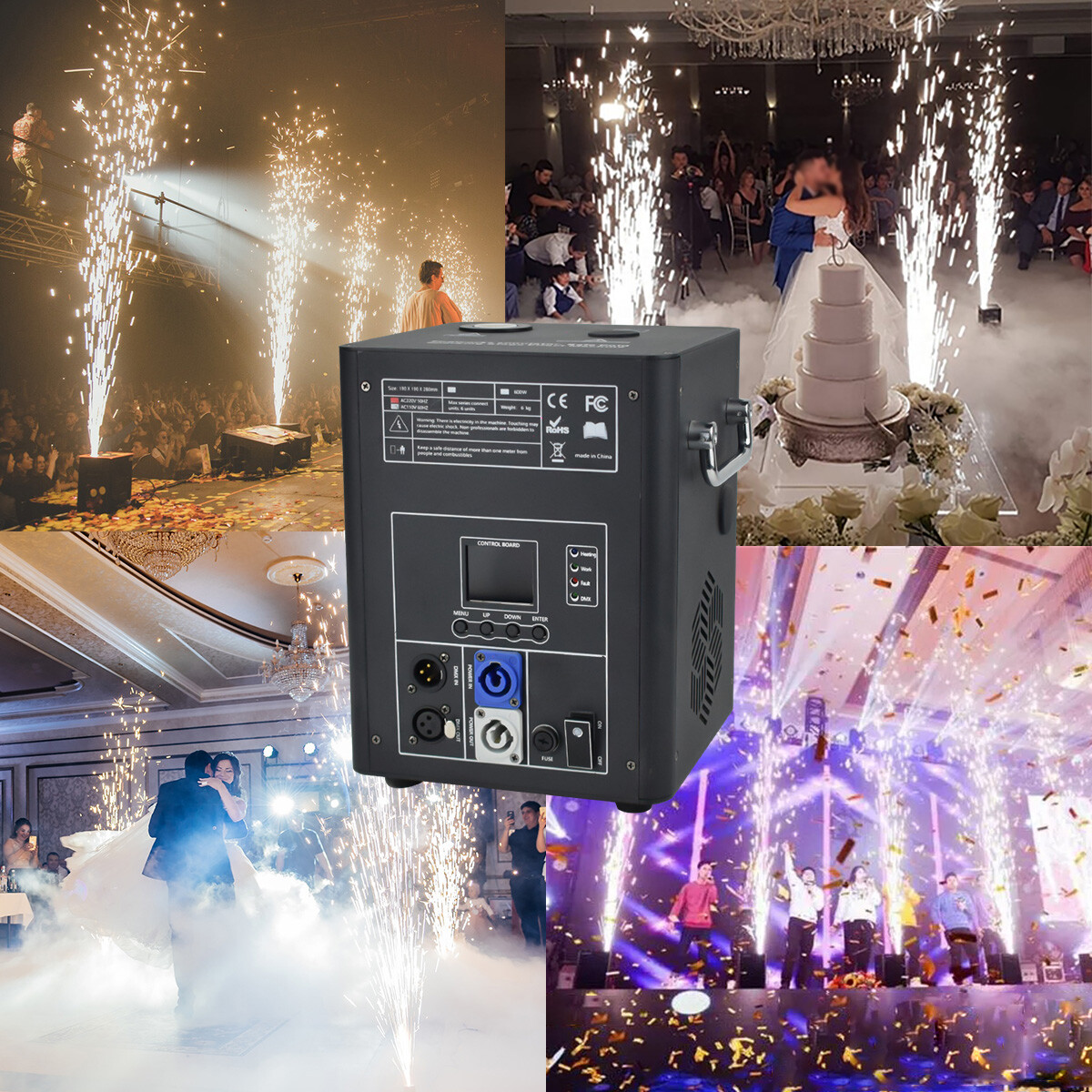 2PCS 750W Cold Spark Machine Firework Machine DMX Wedding Stage Effect Machine