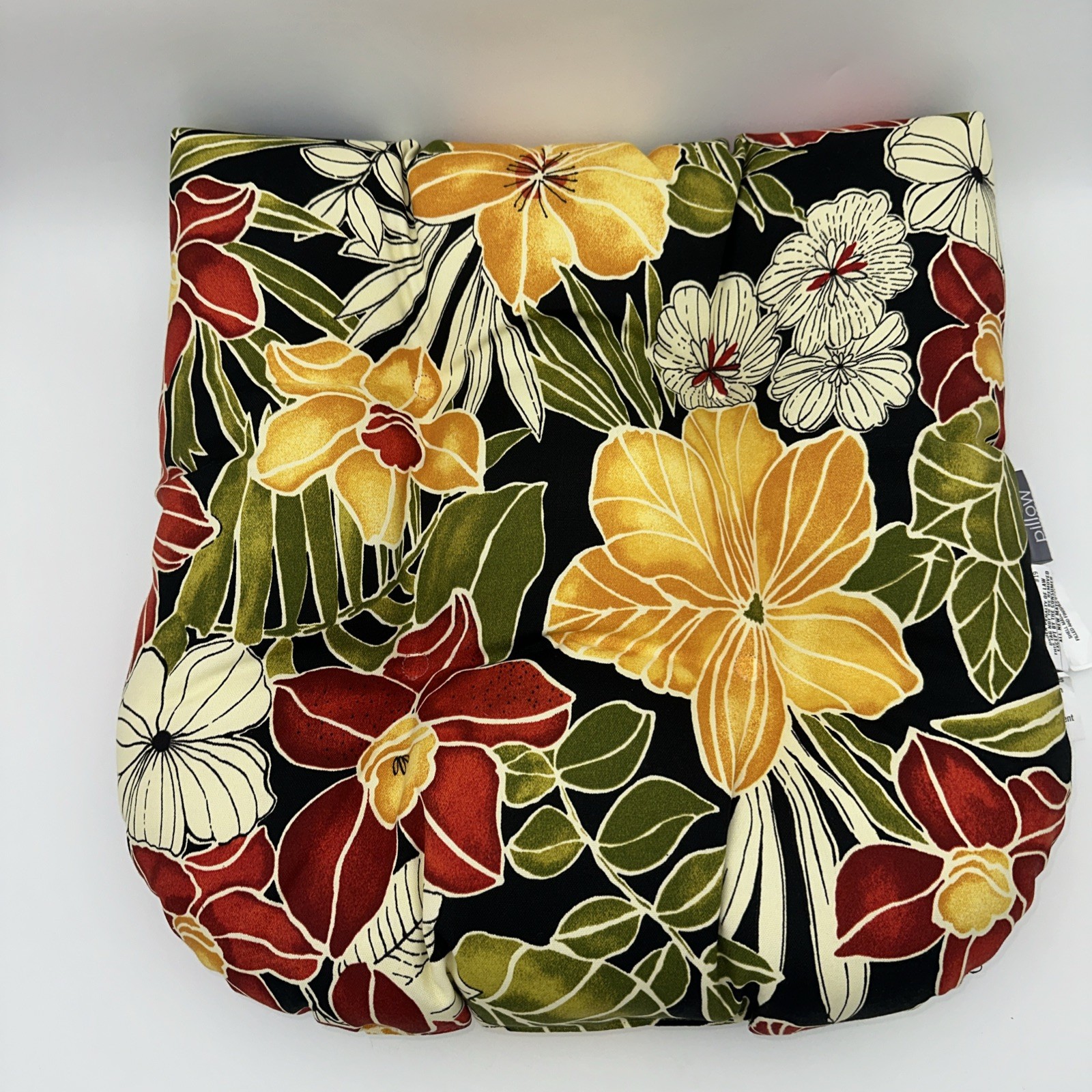 Pillow Perfect Tropical Floral Indoor Outdoor Chair Seat Cushion 19"X19" 2 Count