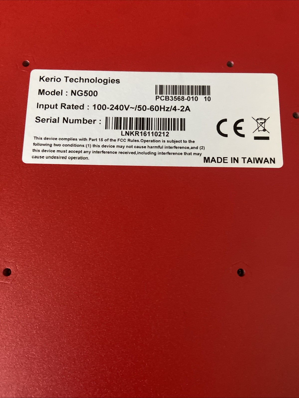 KerioControl NG500 Network Security Firewall with Power Adapter Tested Working
