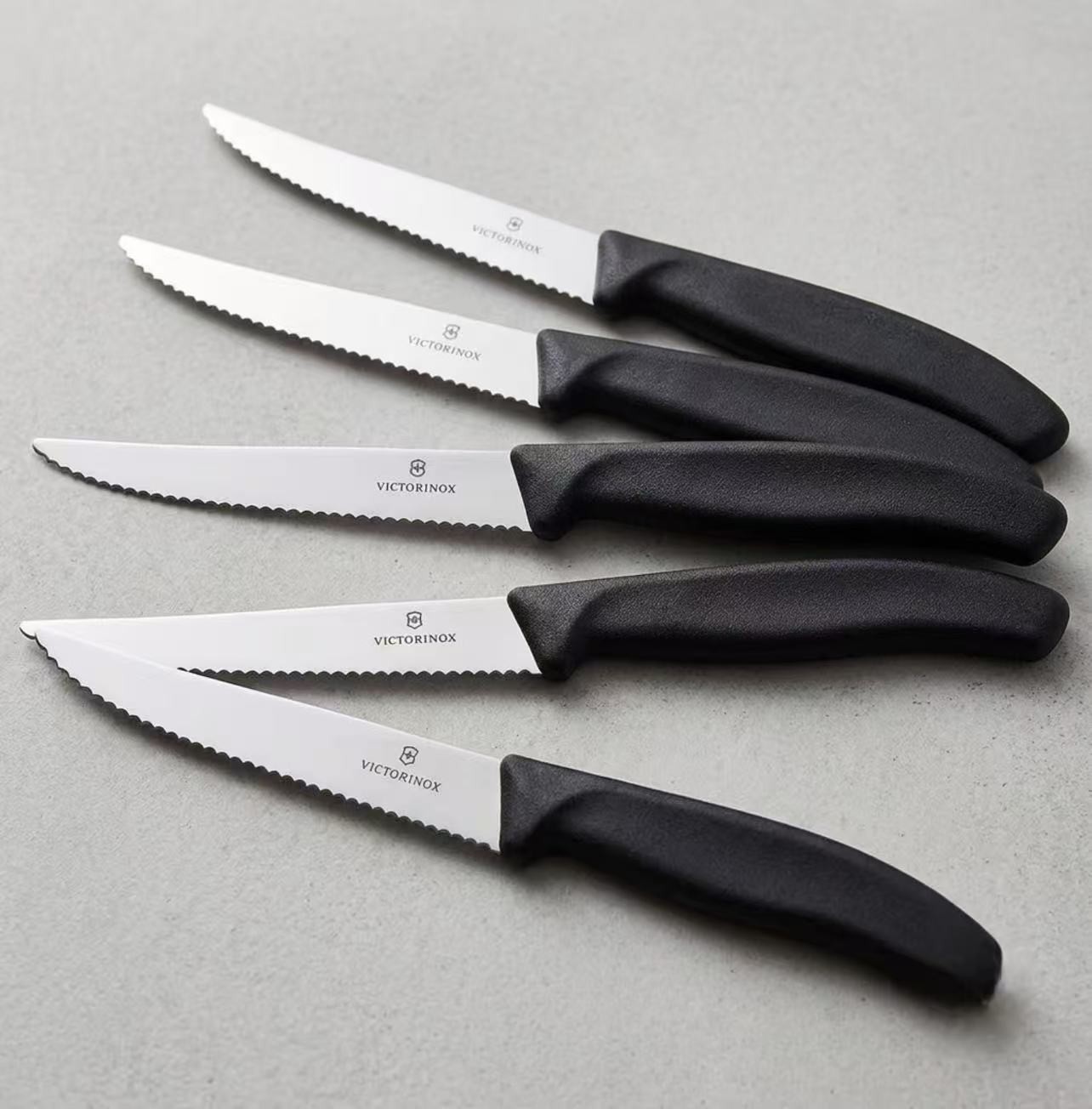 VICTORINOX  Classic 6-Piece 4.25" Serrated Steak Knives – Black Handle | NE