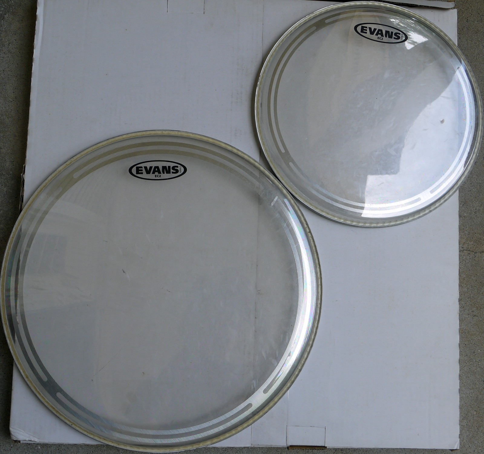 Evans EC2 Edge Control Clear SST 16" TT16EC2S & 12" TT12EC2S Drumheads Set of 2