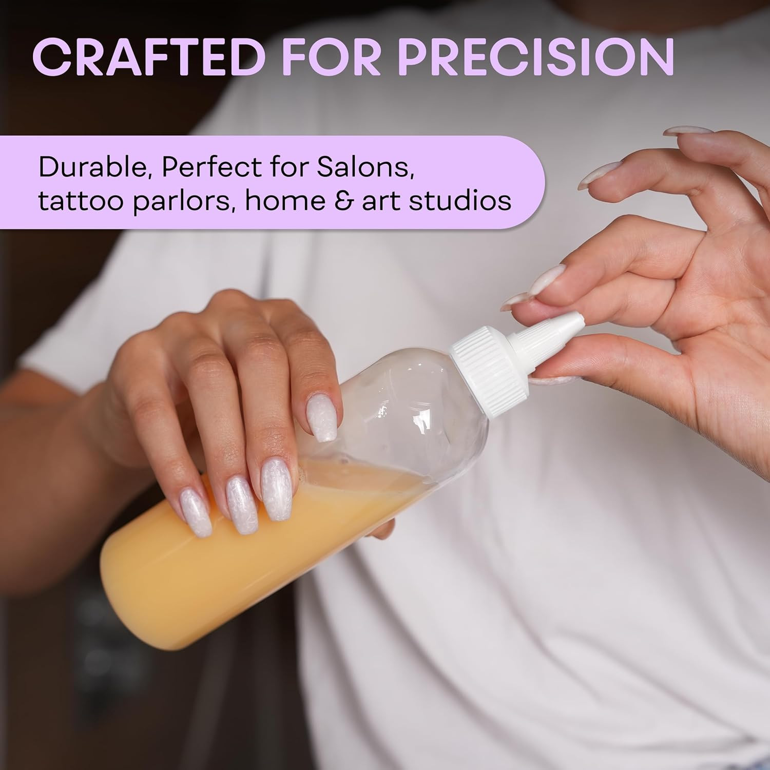 Twist Top Applicator Bottles, Clear 8 OZ BPA-Free Plastic, Empty, Squeeze, Refil