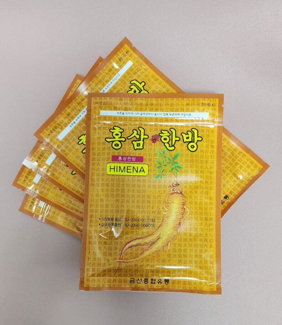 Korean Red Ginseng Hot Pad Patch Non-Medical Pain Relief - 5 Packs (100 Sheets)