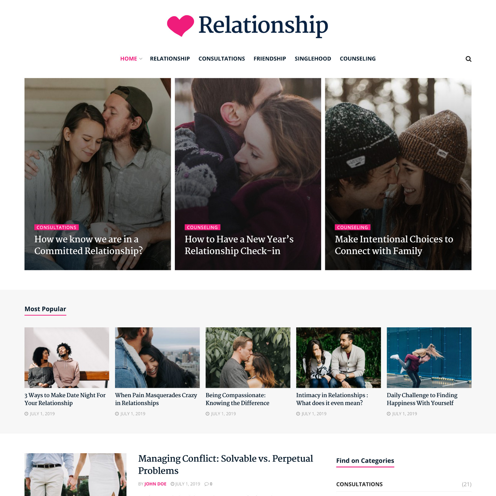 Relationship Blog Website Design with Free VPS Web Hosting and Installation