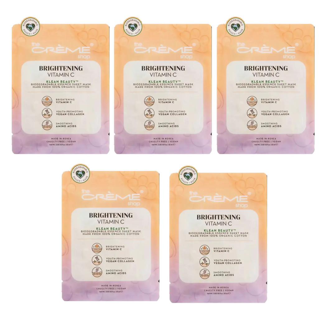 THE CRÈME SHOP Klean Beauty™ Sheet Mask - 5 Pack (VITAMIN C)