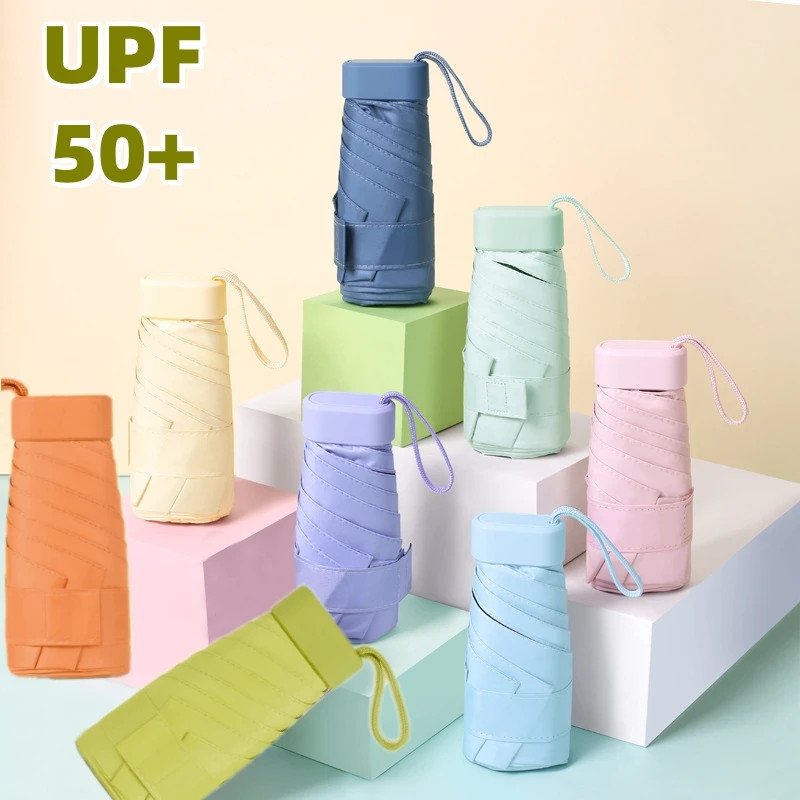 UPF50+ Mini Umbrella Sun Protection Pocket Umbrella Capsule Rainproof Outdoor Tr
