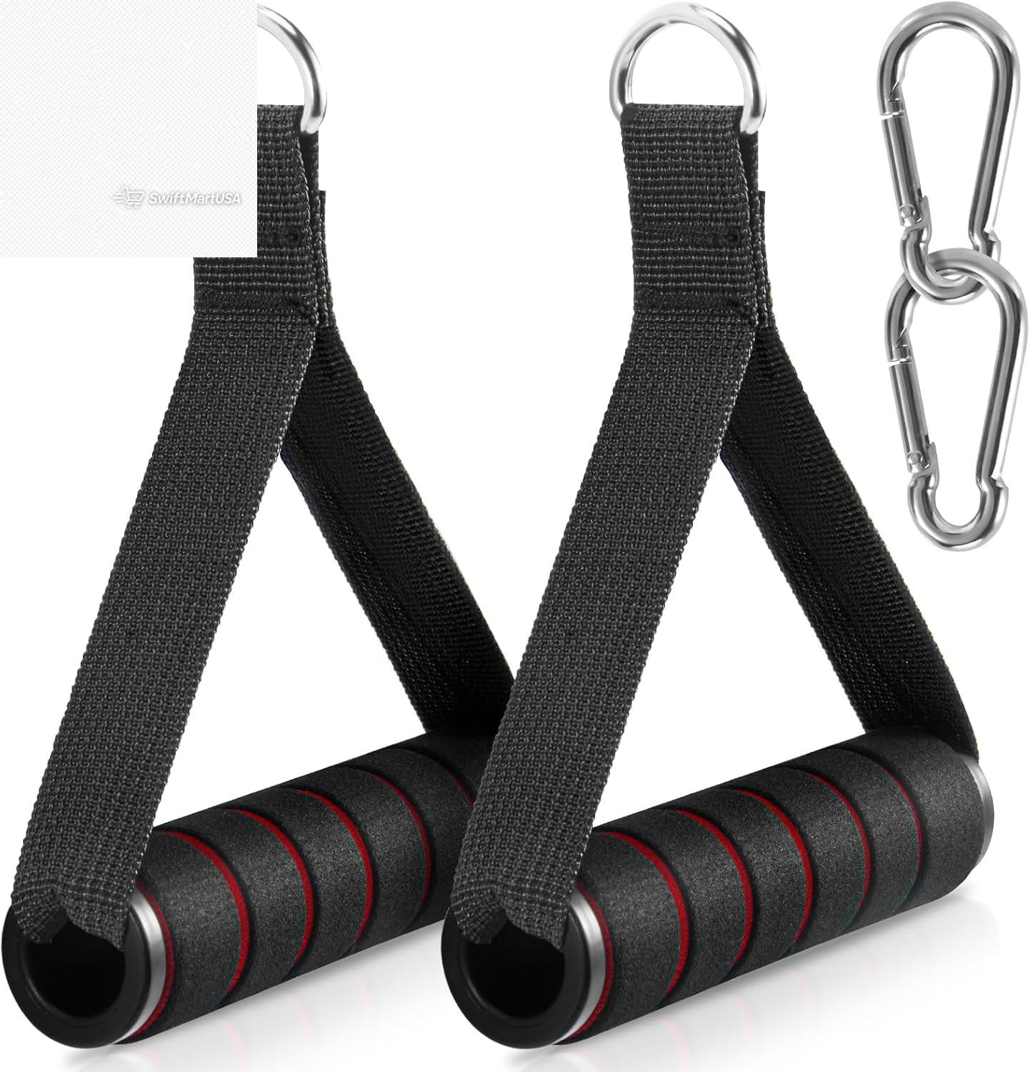 2 Pack Exercise Handles Heavy Duty Gym Cable Machine Attachment Resistance Band