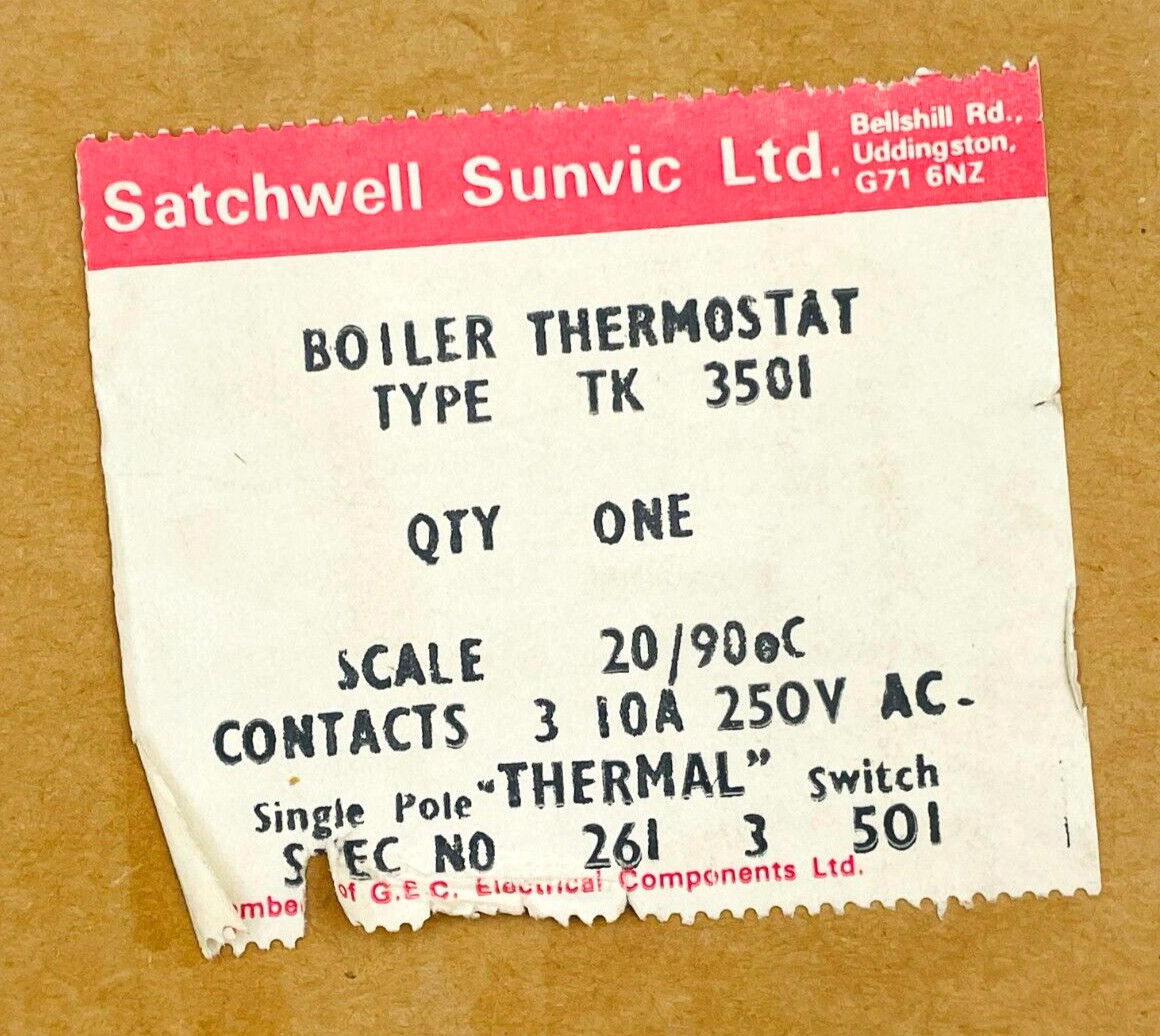 SATCHWELL TK3501 Boiler Thermostat 250V