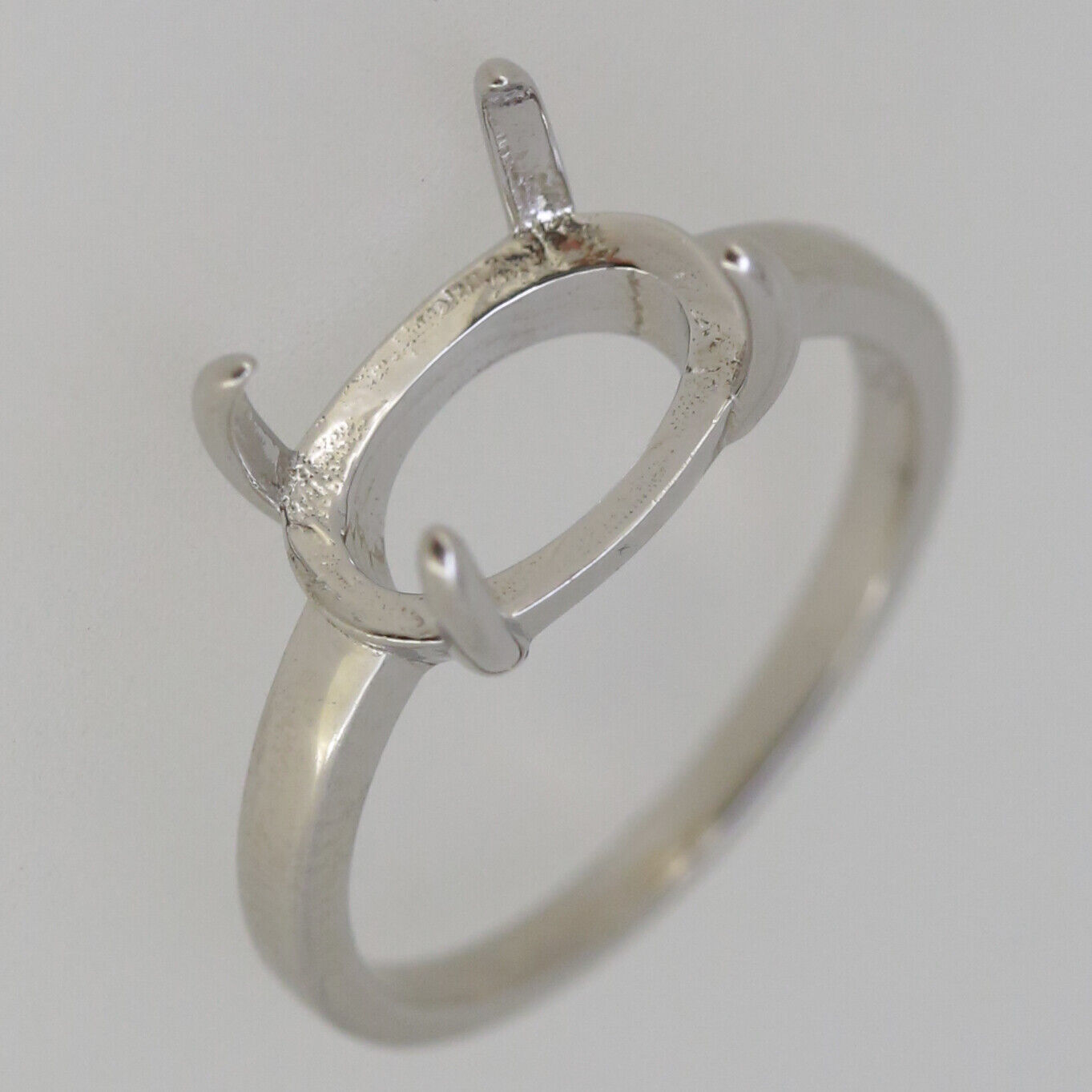 Sterling Silver Semi Mount Ring Setting Oval OV 12x8mm Cabochon East West L515R5