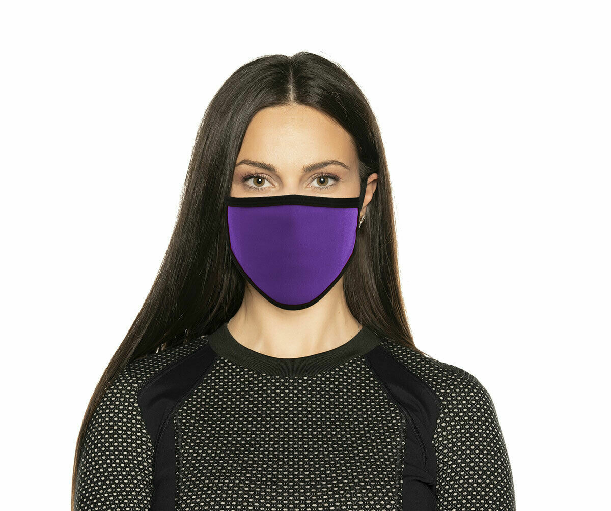 Protective PURPLE Face Mask - 100% Soft Cotton With Tie Back - Machine Washable