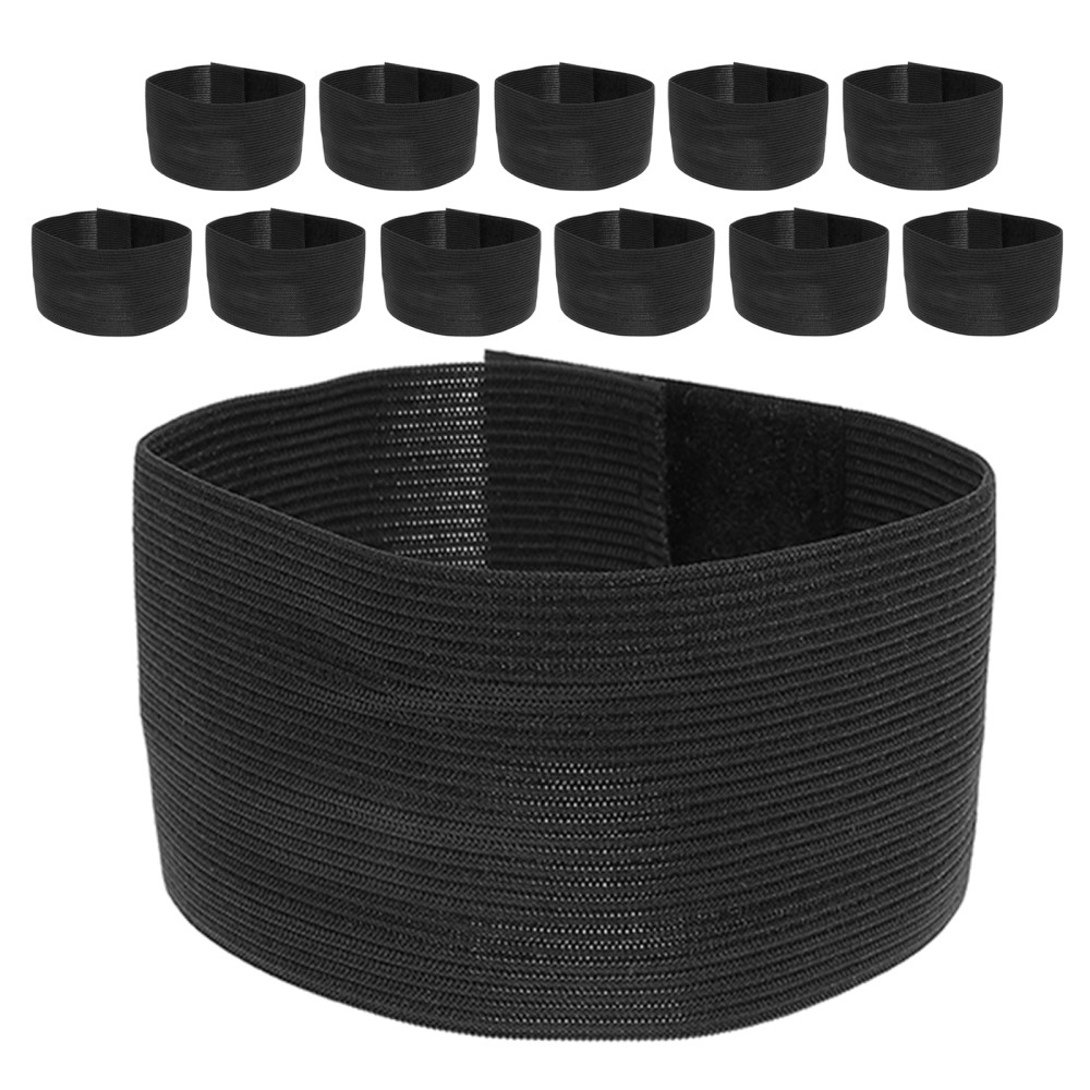 12 Pcs Elastic Black Mourning Bands Adjustable Funeral Armbands Polyester