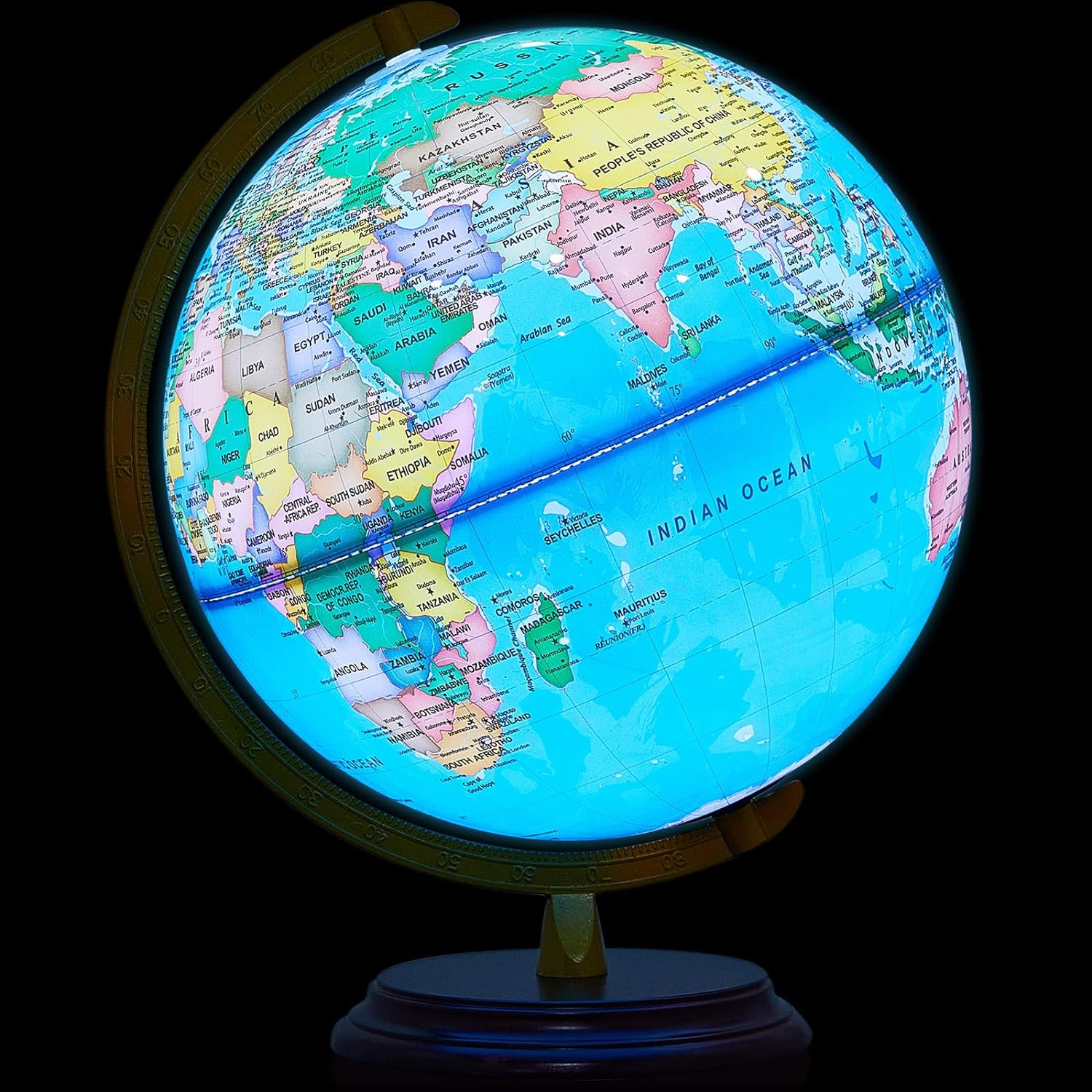 13'' Illuminated World Globe for Adults 720°/360° Rotation Rewritable Light up G