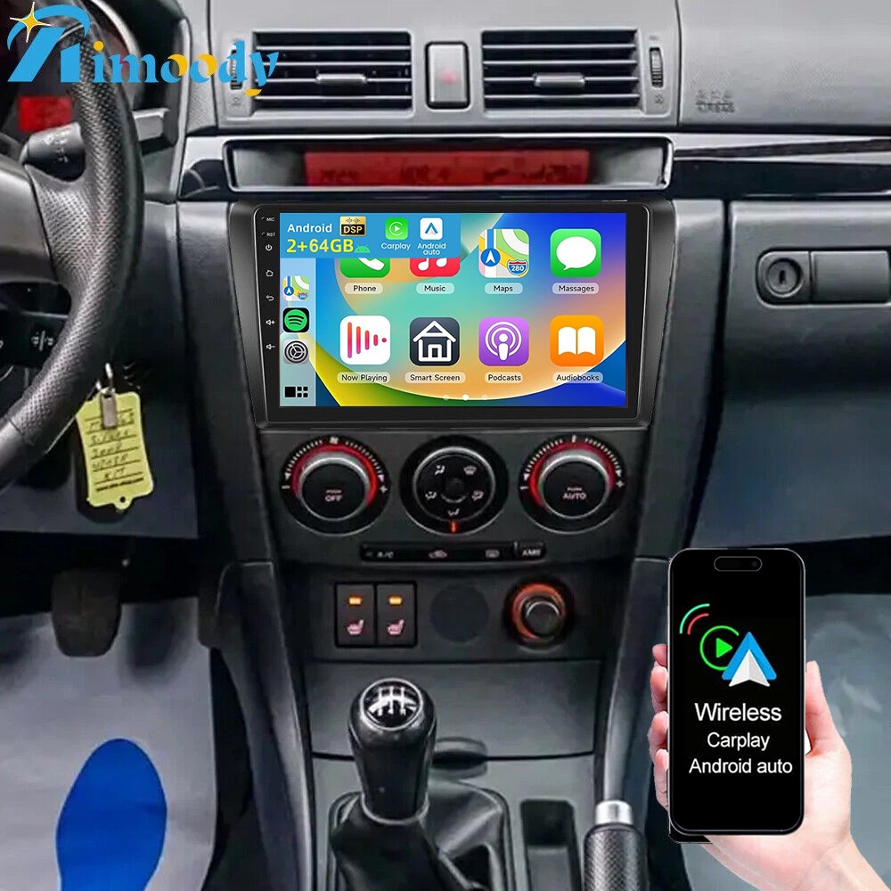 For Mazda 3 2004-2009 Android 15 Car Stereo Radio GPS Navi WIFI BT Carplay 2+64G