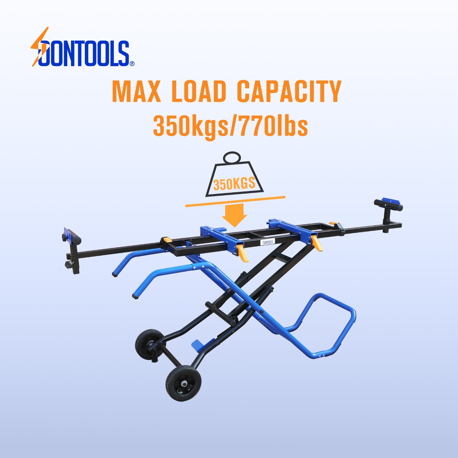 Industrial Miter Saw Stand-350kg Capacity,Foldable to 56"x23",Adjustable Length