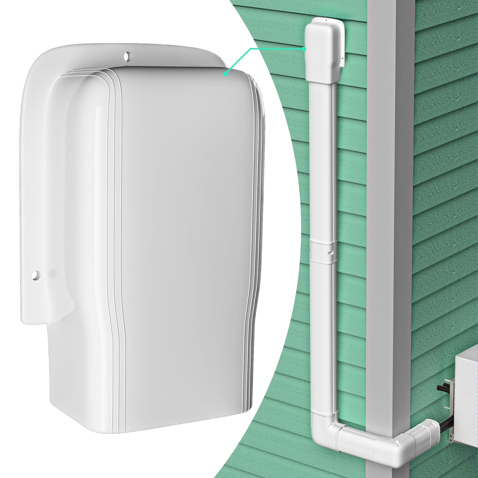 TAKTOPEAK 4" Width Wall Cover, Mini Split Line Set 1 Count (Pack of 1), White