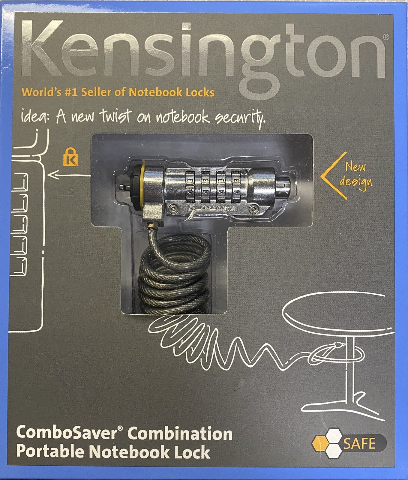 Kensington ComboSaver Combination Portable Notebook Lock Sealed