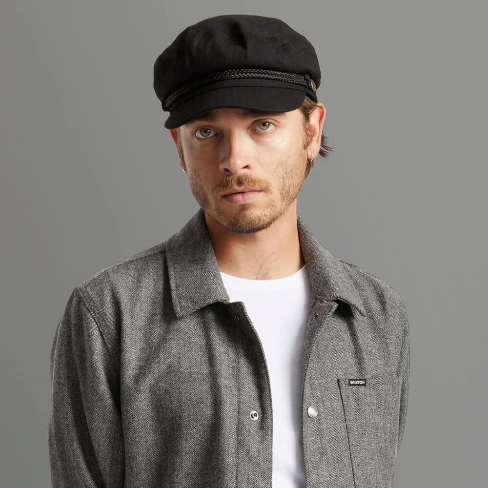 Brixton Hat Fiddler Cap Black L ( 7.5) Men Women Classic Modern Hat Casual