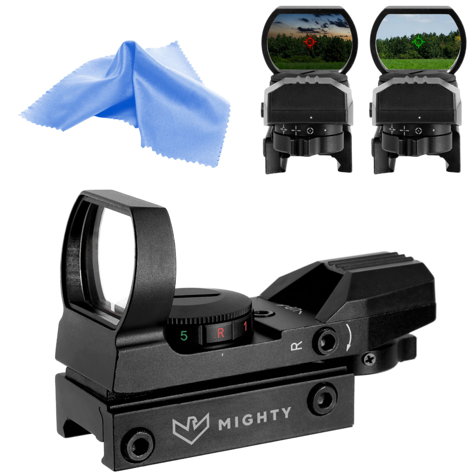 Mighty Tactical Reflex Green Red Dot Sight Optic with Rail Mount for Hunting