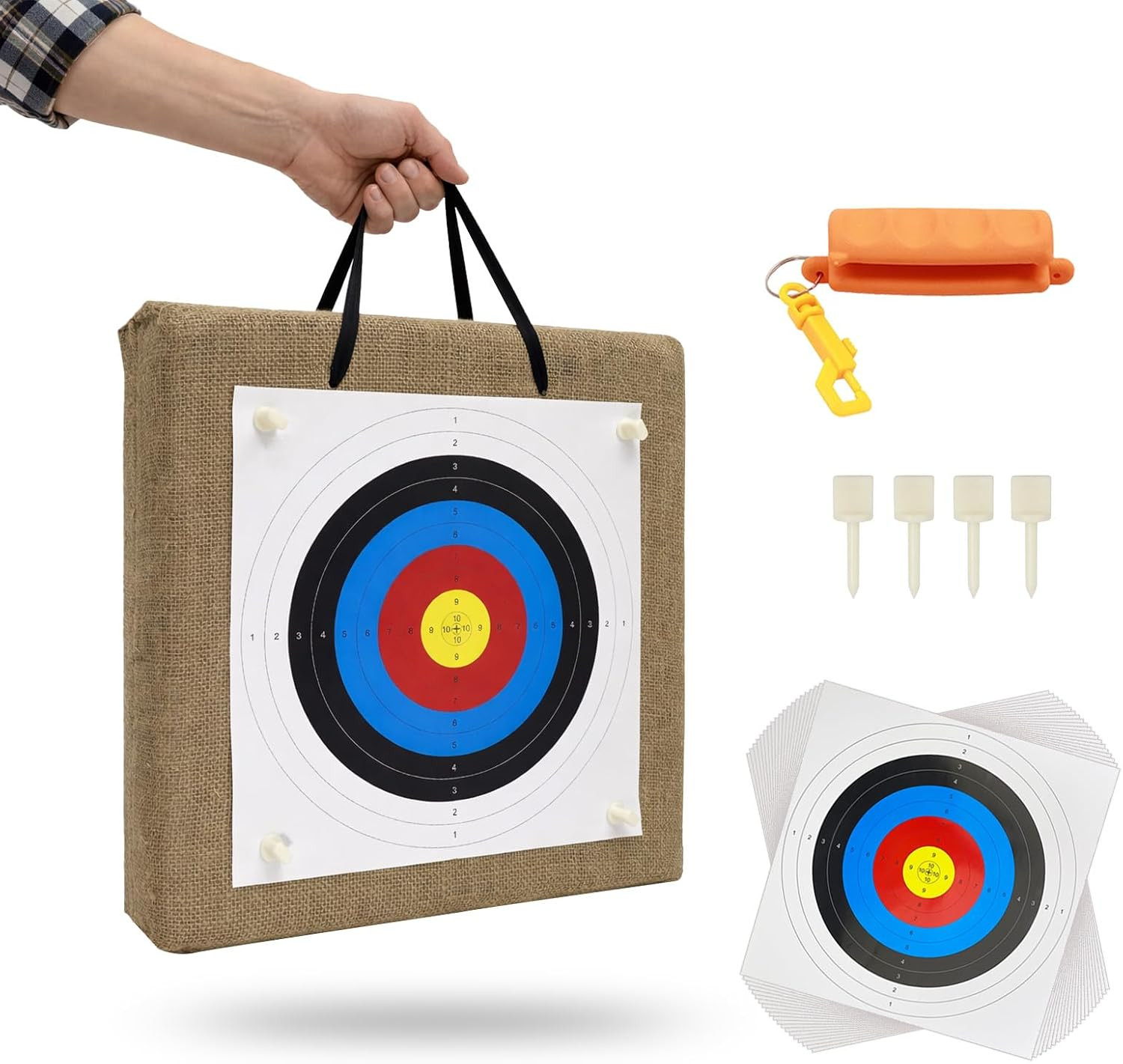 20" Straw Archery Target, Durable Bow and Arrow Target for Backyard Practice wit