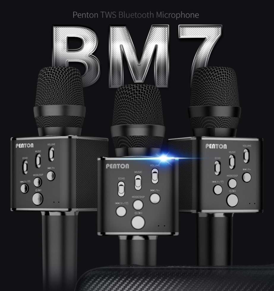 Penton BM7 Bluetooth Karaoke Mic TWS Duet Dynamic Wireless Microphone