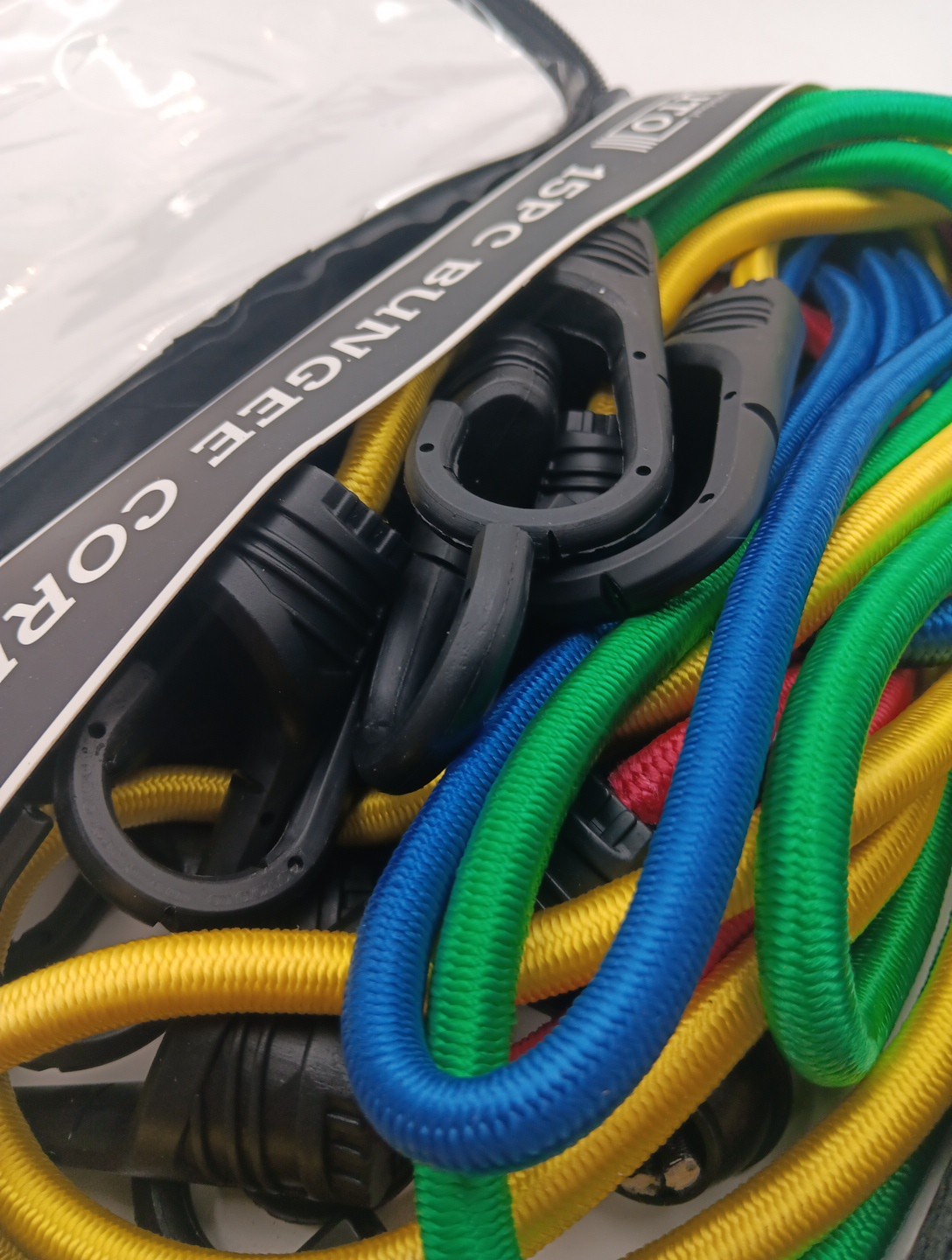 15PC Bungee Cords Set 10" 20" 27" 36" 41" Cable Ties Canopy Tarp Cargo Securing