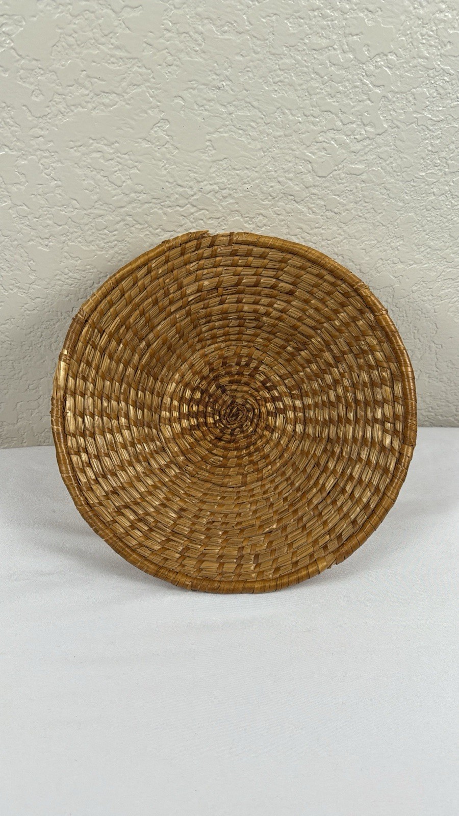 Basket Handwoven Coiled Reeds Or Grasses - Unknown Origin