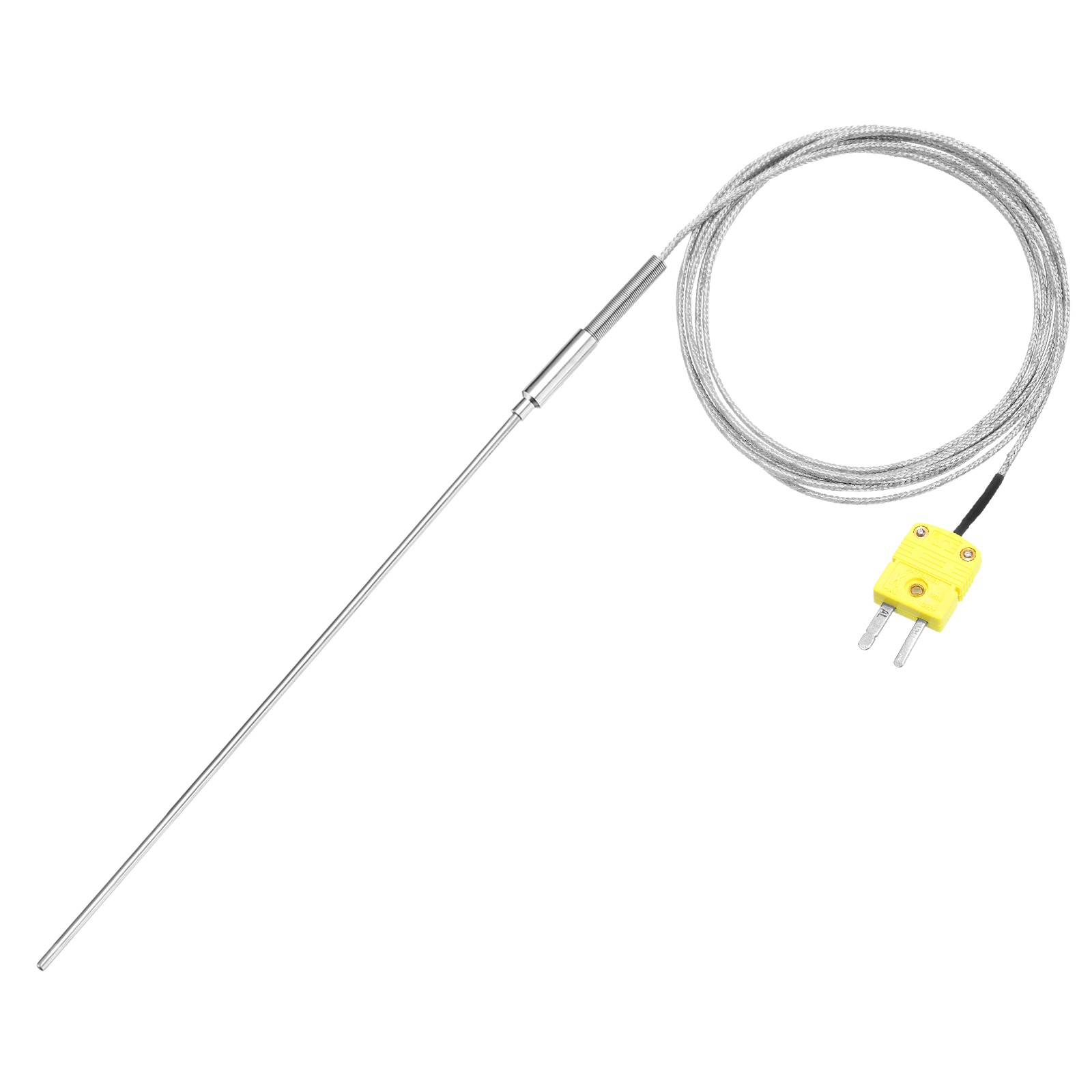 K Type Thermocouple with Plug,Temperature Sensor -40 to 1100°C 2.5x300mm 6.6ft
