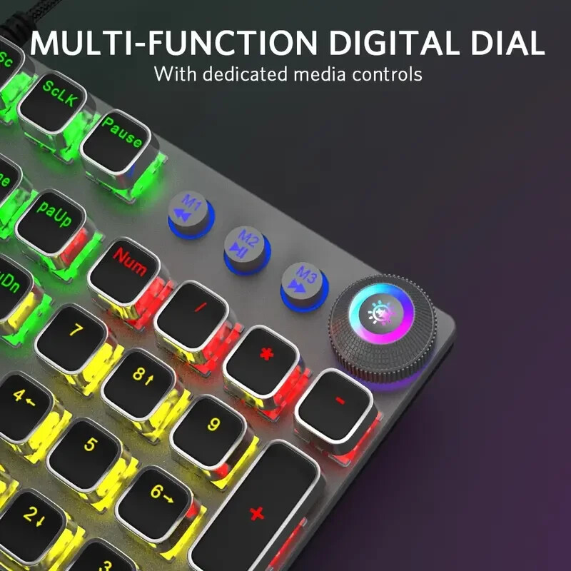Mechanical Gaming Keyboard LED Rainbow Gaming Backlit