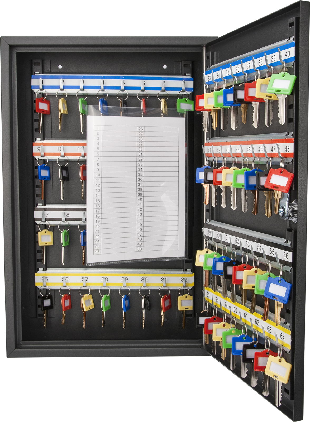 Barska 64 Key Cabinet Storage Safe Box Wall Mount With Key Lock CB12486