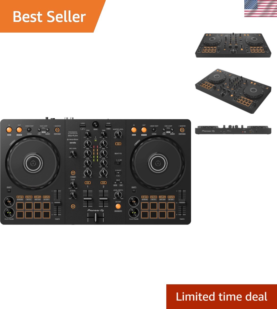 2-Channel DDJ- Controller - Mix Your Tracks with Professional Ease in Graphite