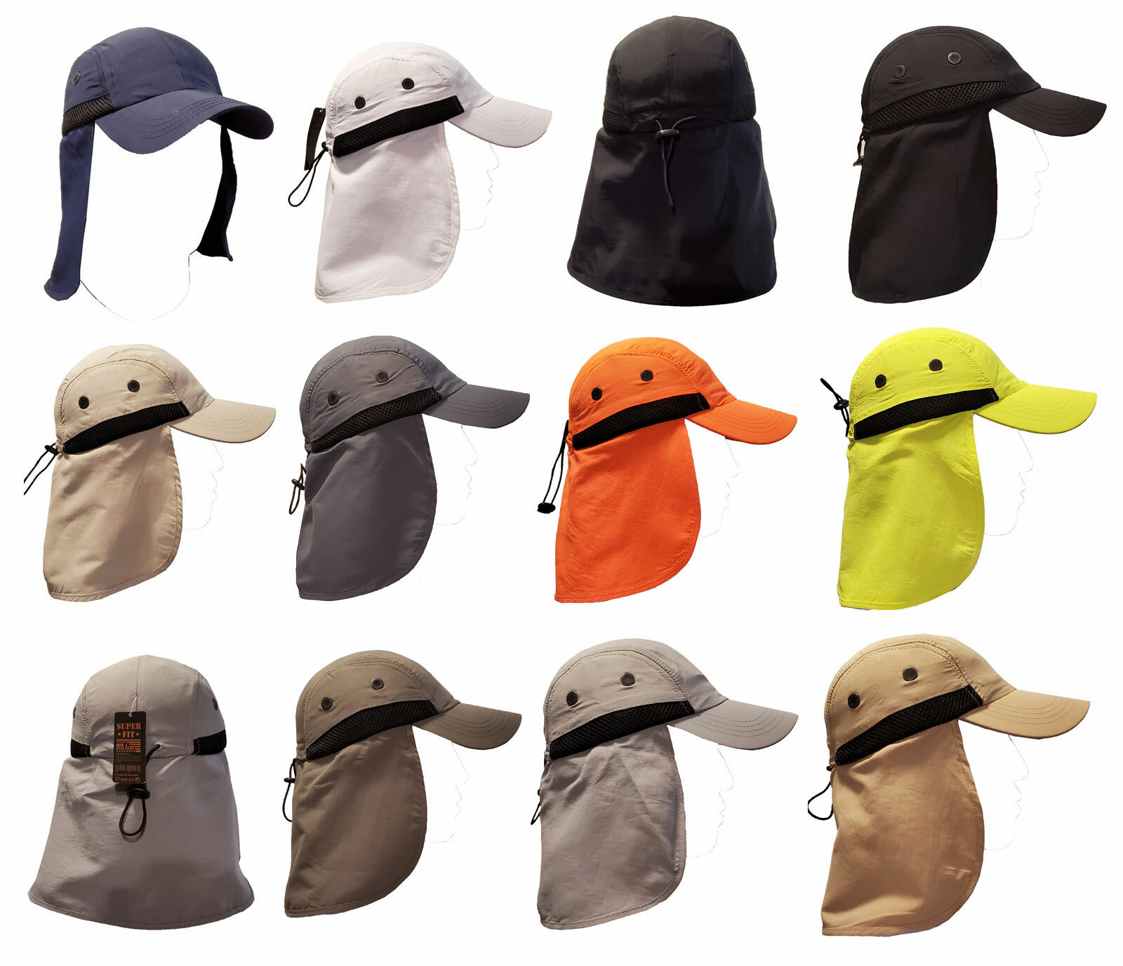 Ear Neck Flap Cap Protection Sun Hat Outdoor Activities Adjustable Thin & Light