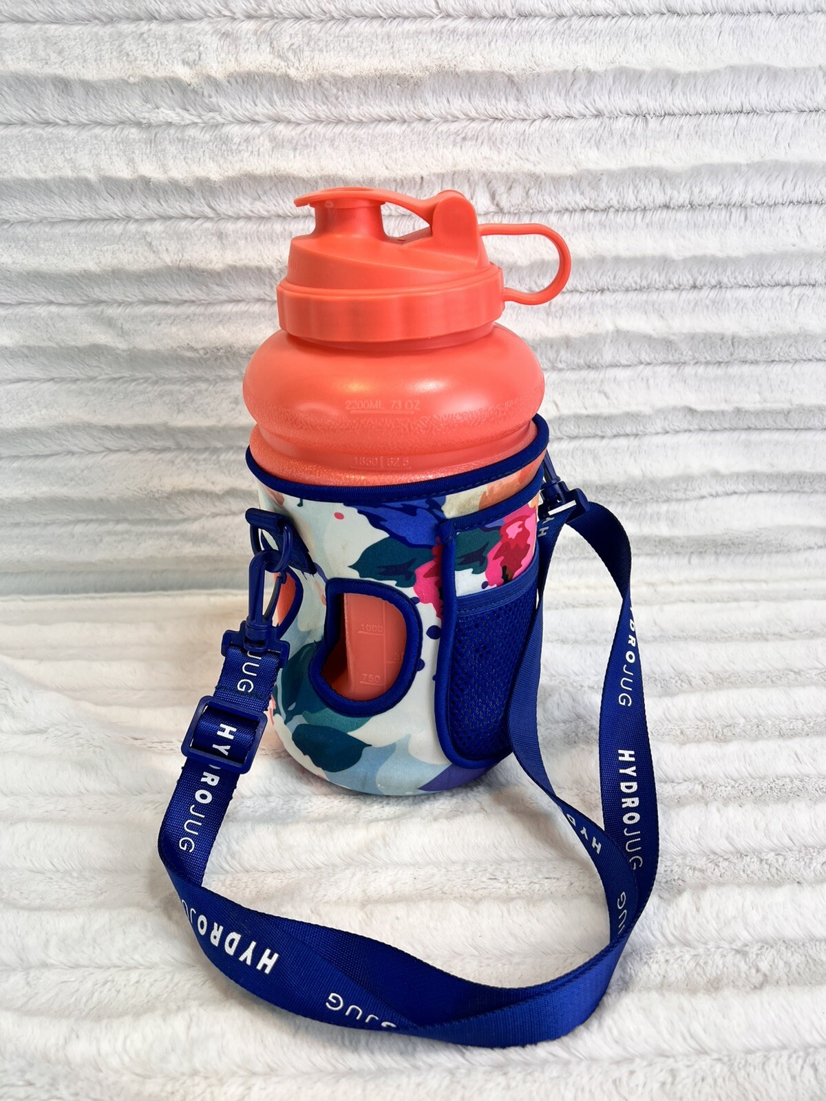 Pink Hydrojug Half Gallon Jug Floral Sleeve Carrier Sleeve W/ Strap