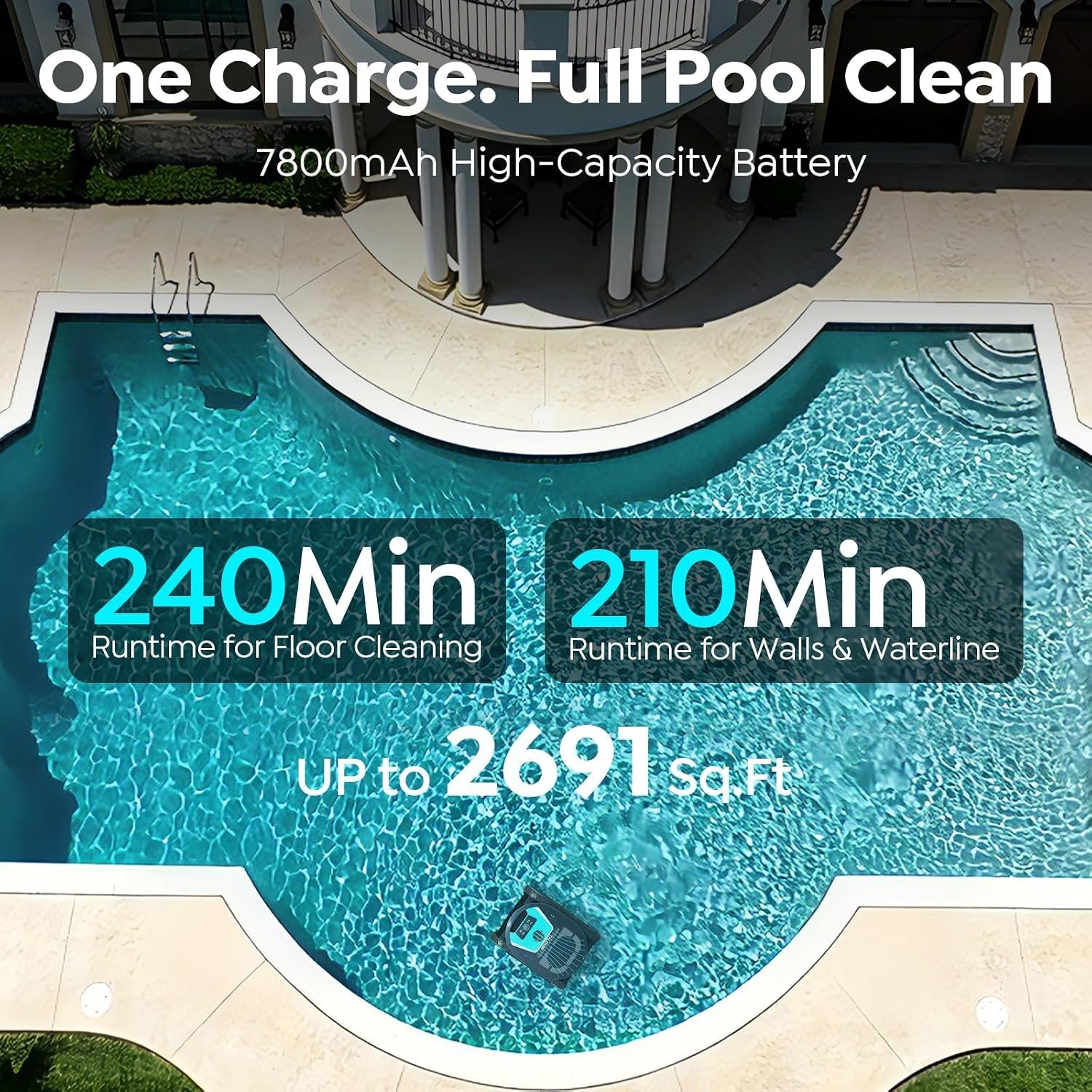 2026 Pleco Pro Cordless Robotic Pool Cleaner with Smart Navigation & App Control