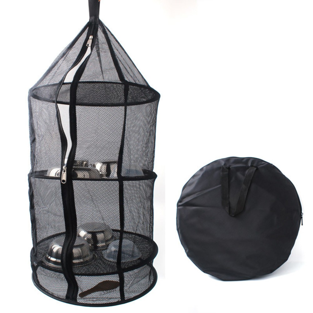 Four Layer Folding Mesh Drying Net Outdoor Circular Hanging Dryer with Zippers