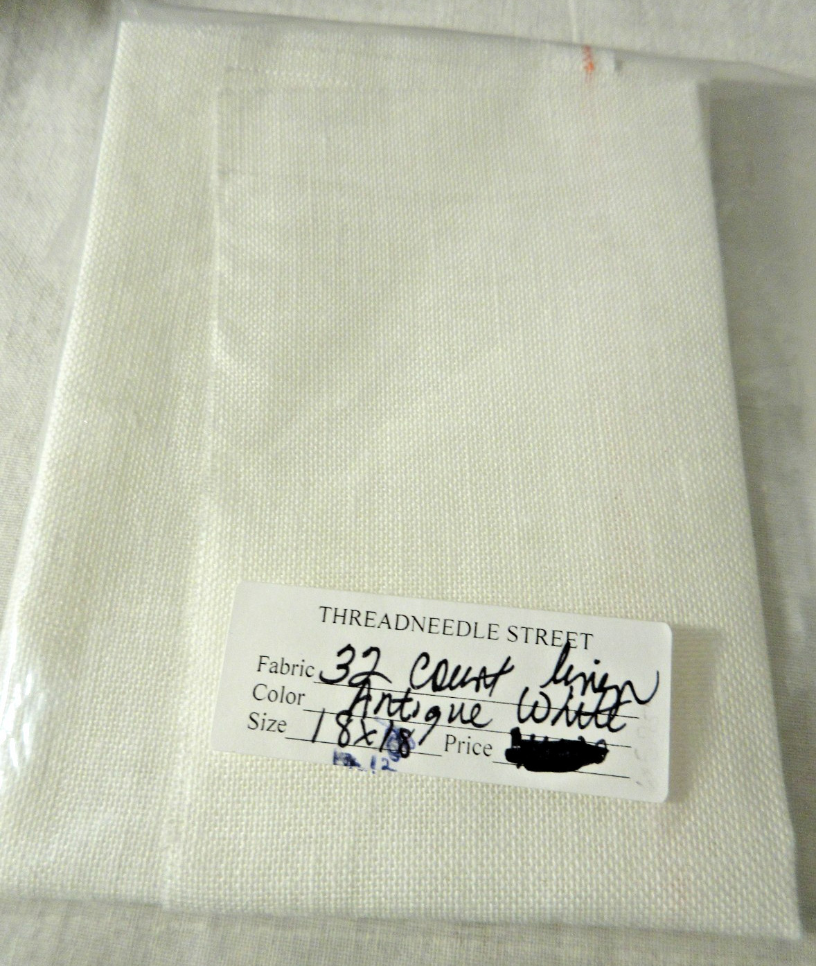 32 ct  Zweigart ANTIQUE WHITE LINEN 12 x 18"