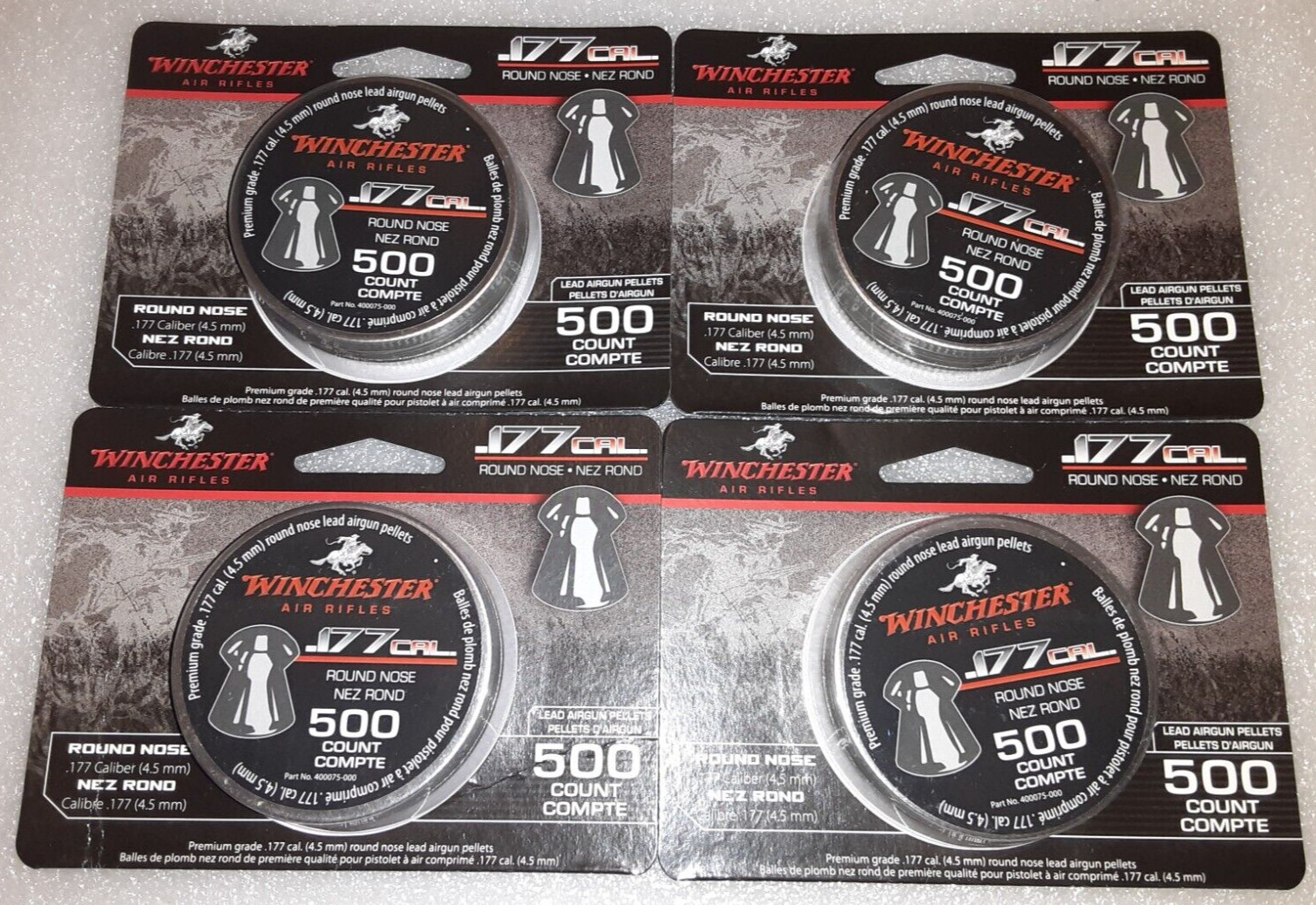 WINCHESTER ROUND-NOSED .177 Domed 9.8 Gr AIR GUN PELLETS 2000 Count