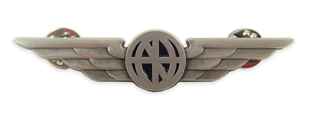 Luso Aviation PILOT WINGS - Aviator Shirt Lapel Pin SILVER w/ Buttery Fly Clasps