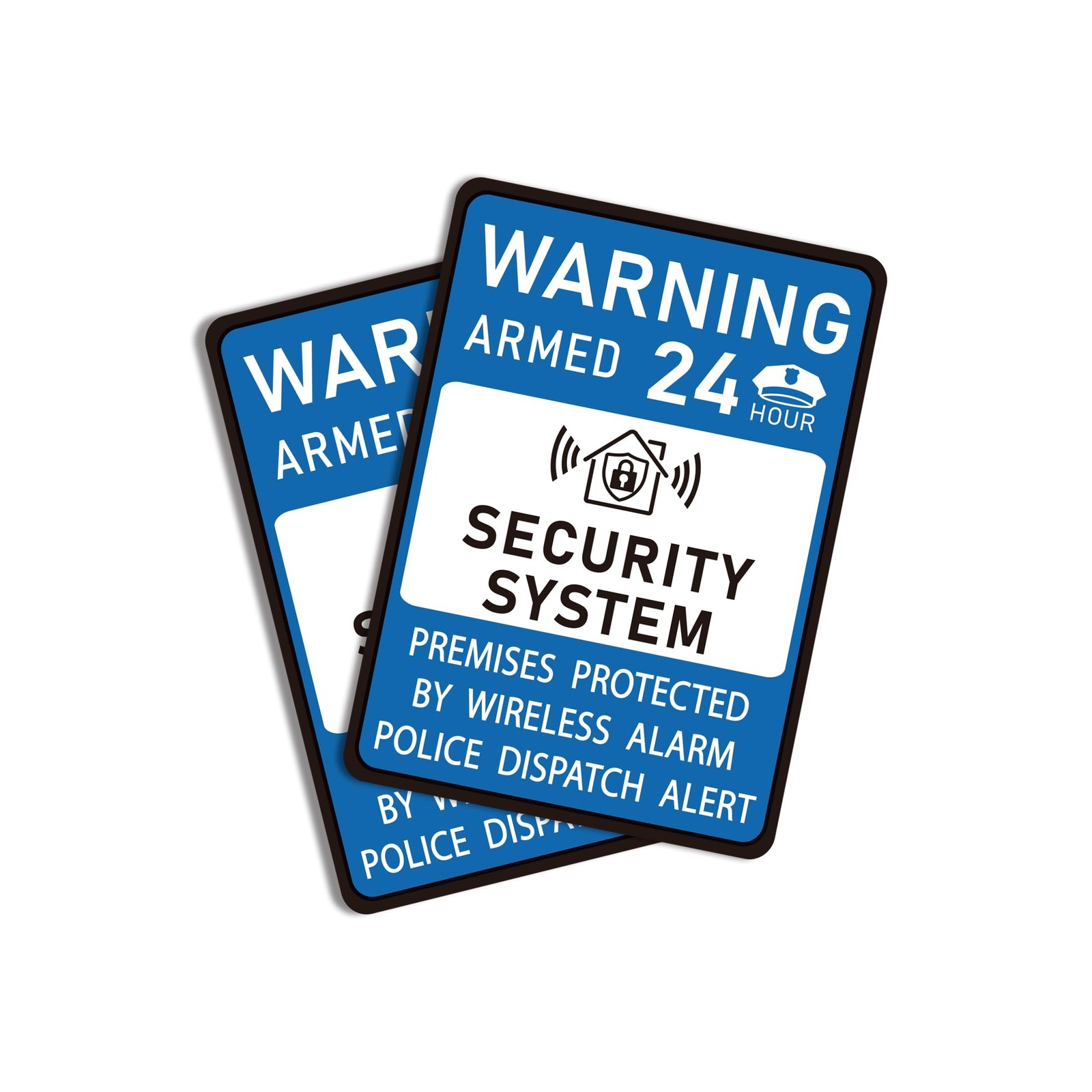 2PCS Security Alarm System Sign for Home, 4.4IN, Warning 222