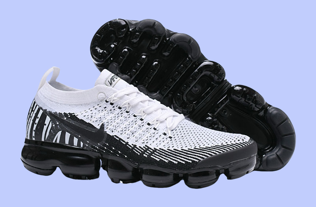 Nike Air VaporMax Flyknit 2 Black and white Men's Shoes free shipping