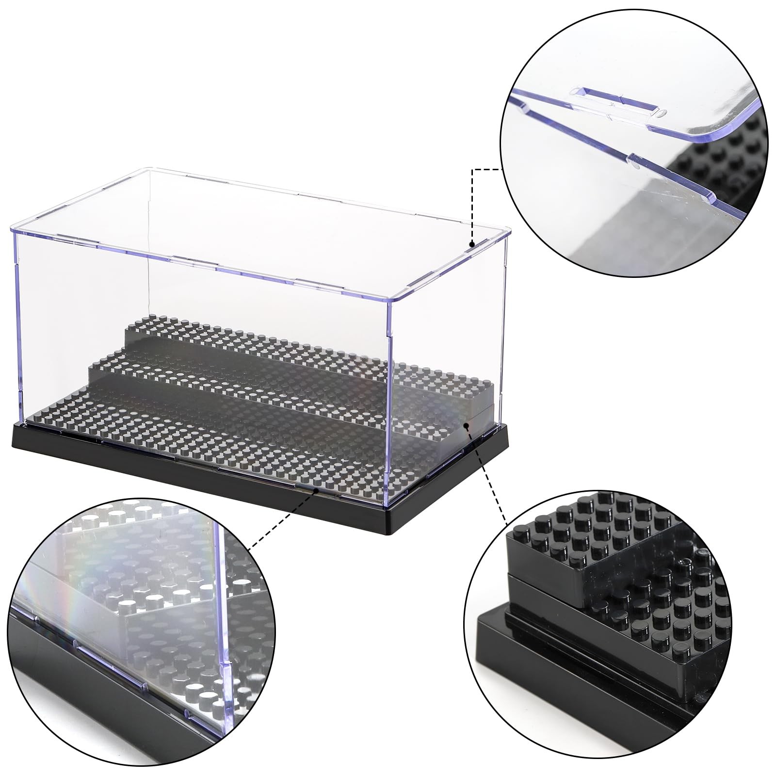 2 Pack Display Case for Minifigure Action Figures Blocks, Acrylic Display Sto...