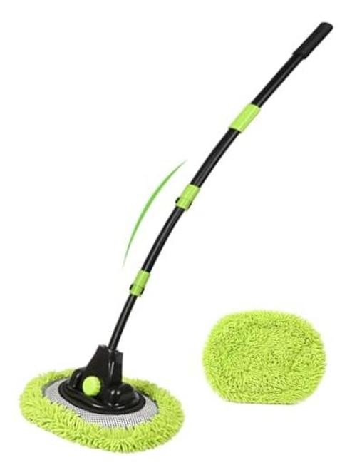 4 Sections Car Wash Brush with 15° Curved Aluminum Alloy Long Handle