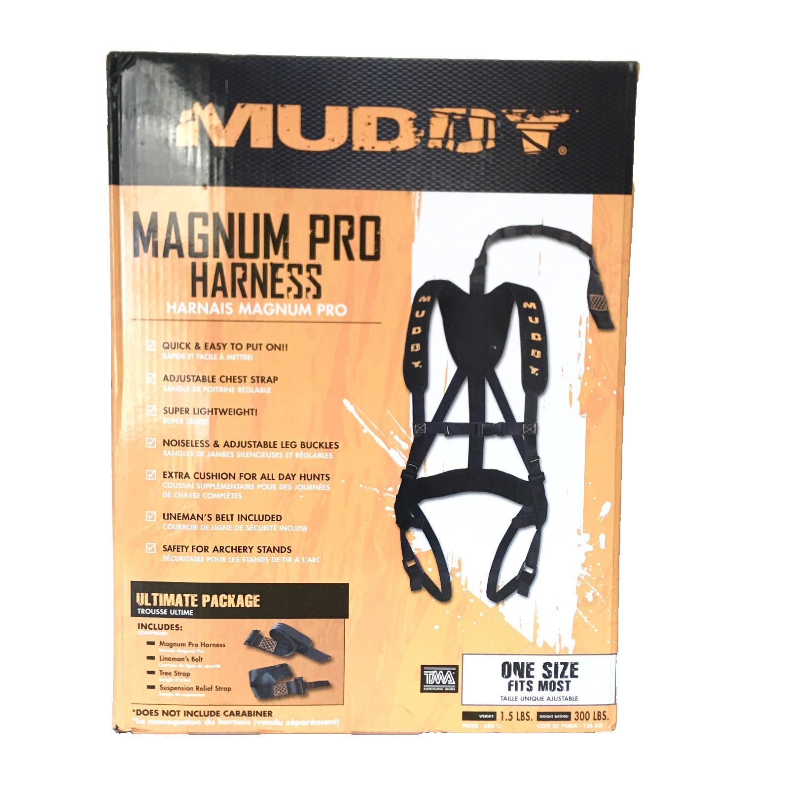Muddy Magnum Pro MUD-MSH110 Safety Harness Treestand Lineman Belt Strap NEW