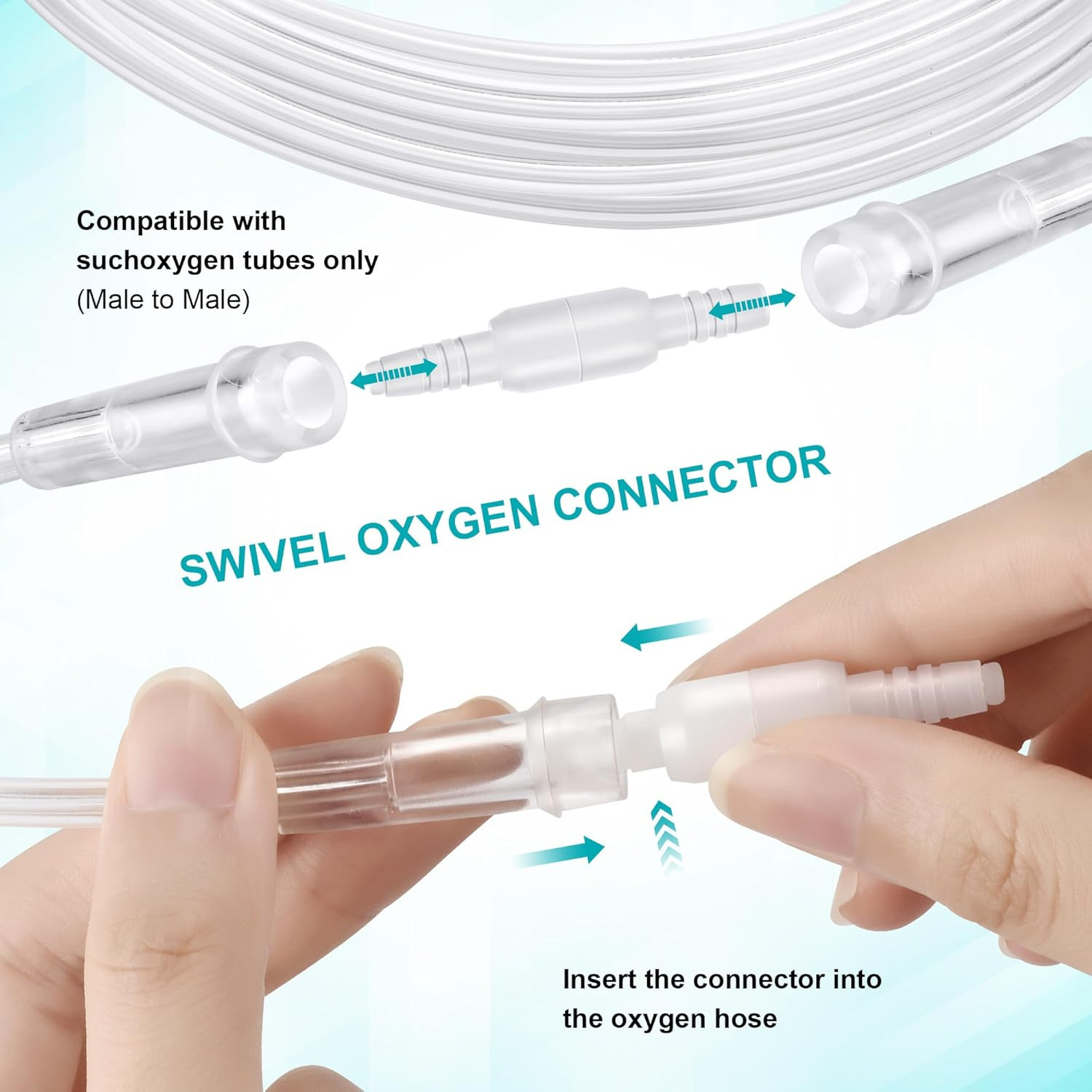 5 Pack Cannula Nasal 7 FT Super Soft Nasal Cannula Tubing for Oxygen Nose Tubing