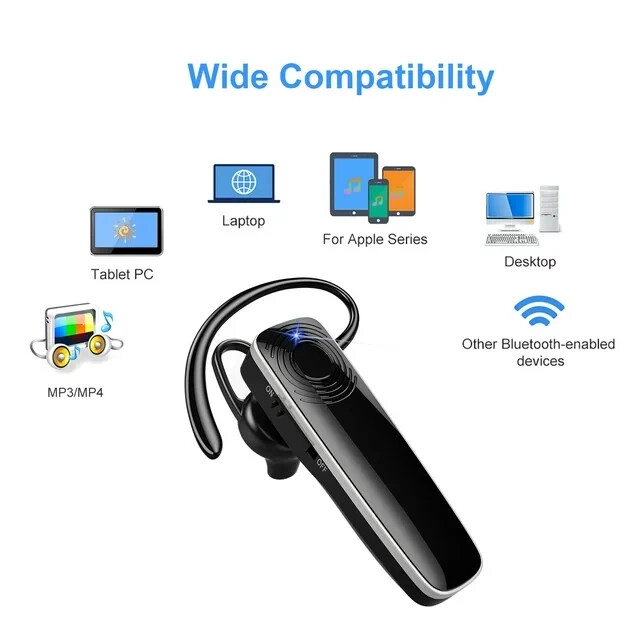Trucker Wireless Mic Parrot Bluetooth Noise Cancelling Headset Earpiece New